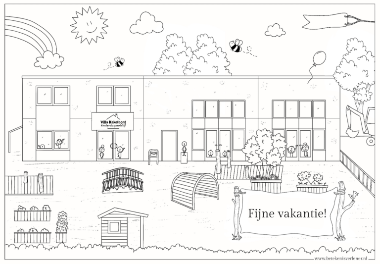 Gepersonaliseerde kleurplaat Villa Kakelbont